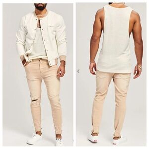 SER.O.YA Diego Tapered Cropped Jean Sand Dune Size 32 NEW  MSRP $235
